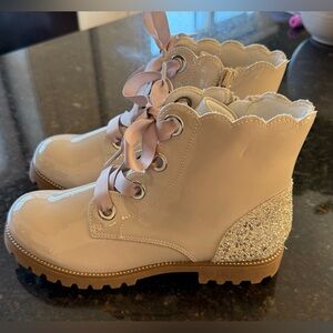 Girls Boots with Glitter Heel Size 4